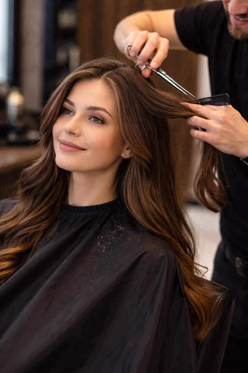 CORTE PELO LARGO Y PEINADO 